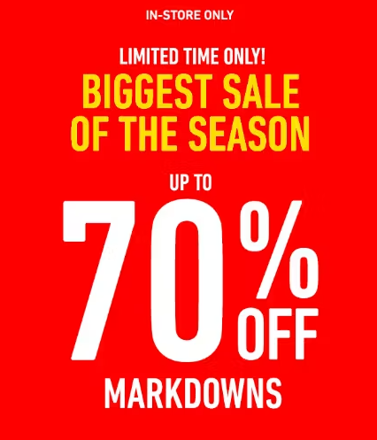 Biggest Sale Of The Season: Up To 70% Off icon