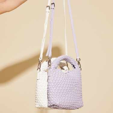 Crochet-style handbags