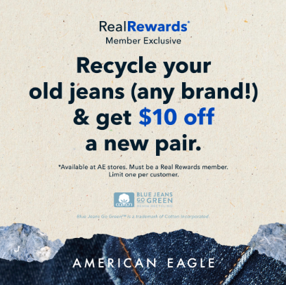 Recycle an old pair of jeans (any brand!) & get $10 off a new pair! icon