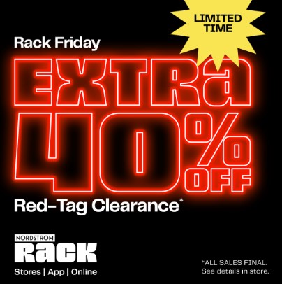 Rack Friday Extra 40% Off Red-Tag Clearance icon