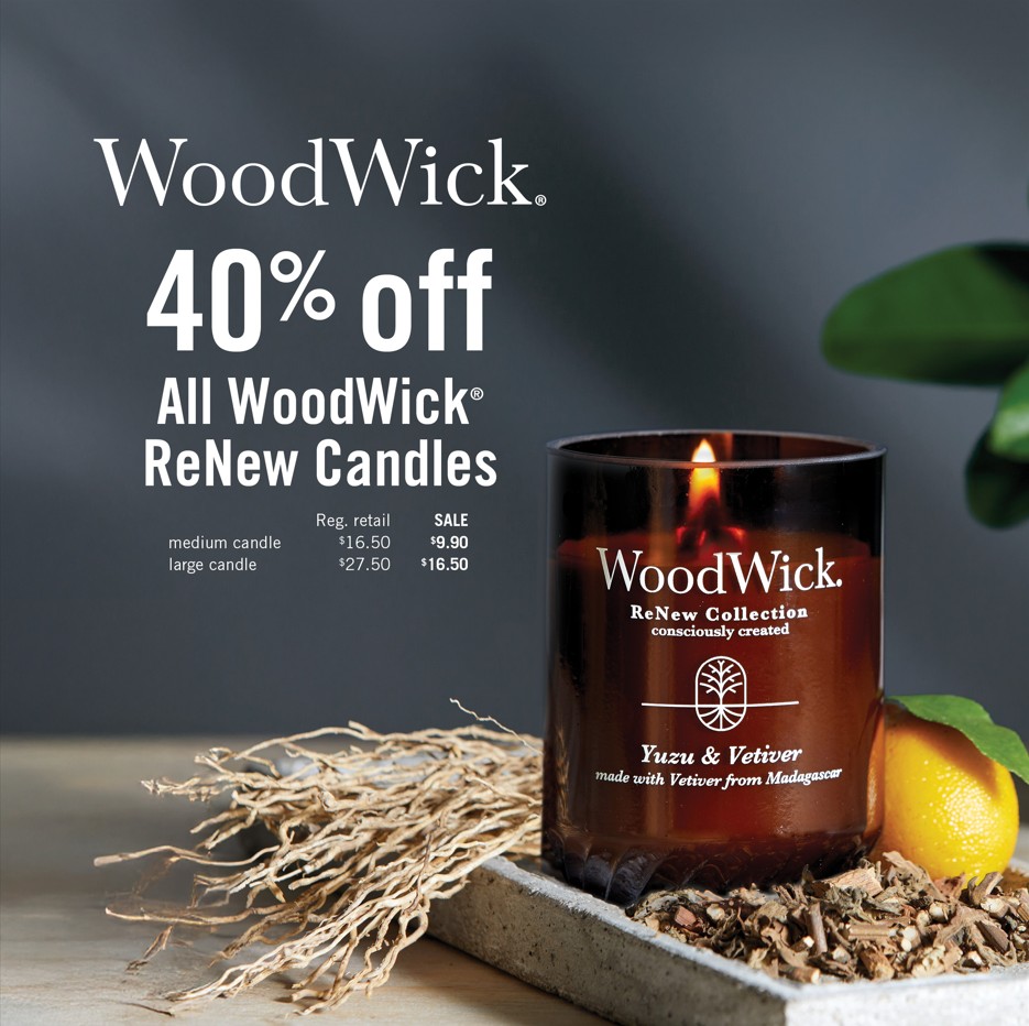 40% Off WoodWick® ReNew icon