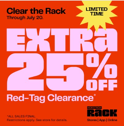 Clear the Rack is ON!  Now through July 20 icon